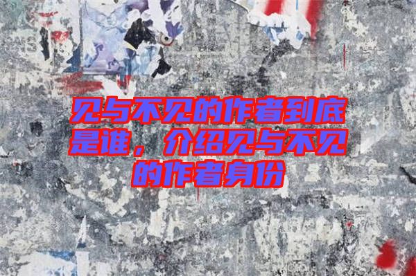 見與不見的作者到底是誰,介紹見與不見的作者身份