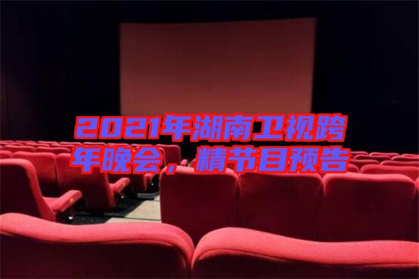 2021年湖南衛視跨年晚會，精節目預告