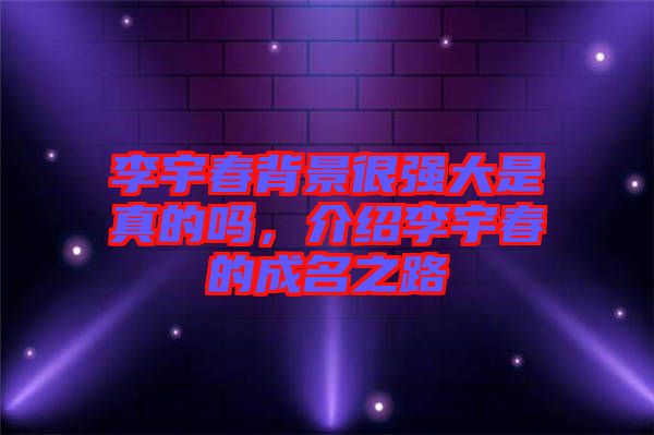 李宇春背景很強大是真的嗎,介紹李宇春的成名之路