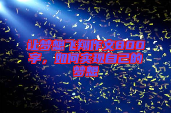 讓夢想飛翔作文800字,如何實現自己的夢想