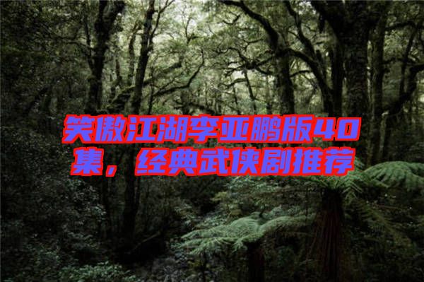 笑傲江湖李亞鵬版40集,經(jīng)典武俠劇推薦