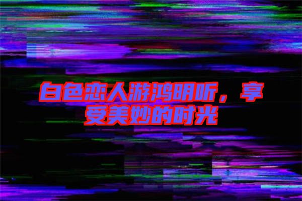 白色戀人游鴻明聽,享受美妙的時光