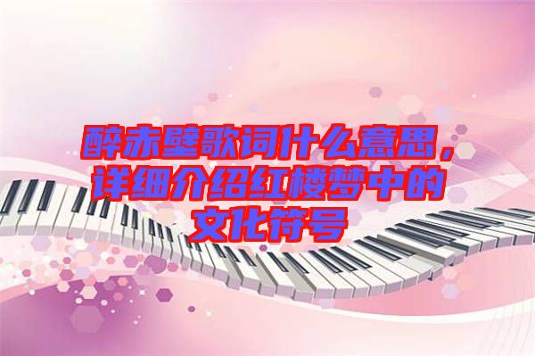 醉赤壁歌詞什么意思,詳細(xì)介紹紅樓夢中的文化符號