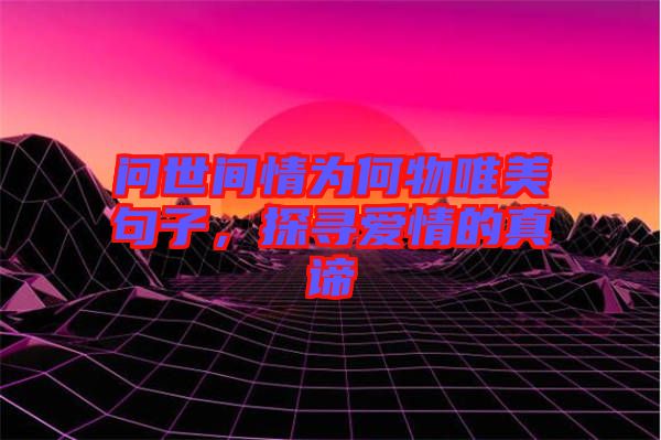 問世間情為何物唯美句子，探尋愛情的真諦