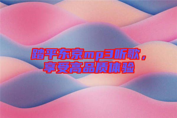 踏平東京mp3聽歌,享受高品質(zhì)體驗