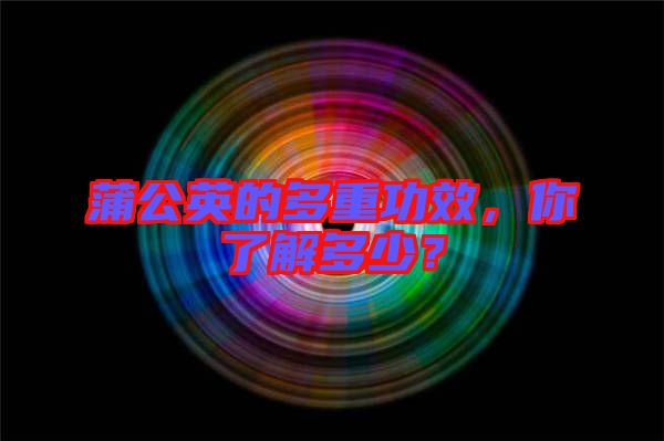 蒲公英的多重功效，你了解多少？