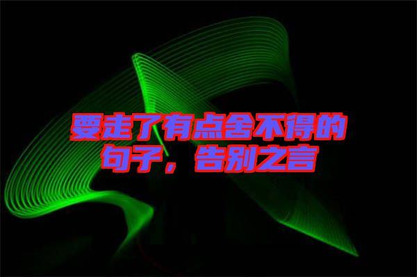 要走了有點(diǎn)舍不得的句子,告別之言