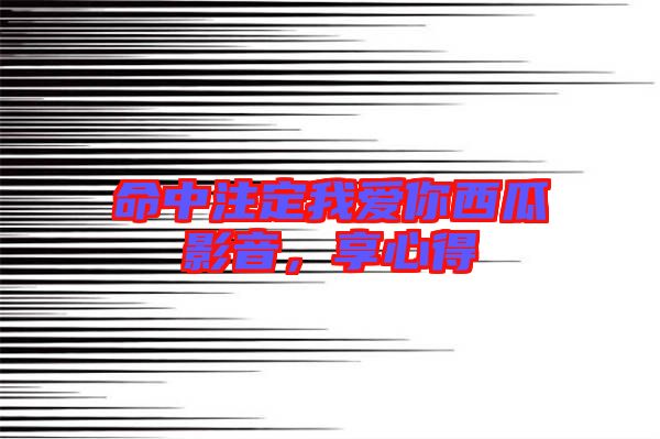 命中注定我愛你西瓜影音,享心得