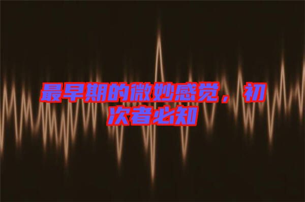 最早期的微妙感覺(jué)，初次者必知