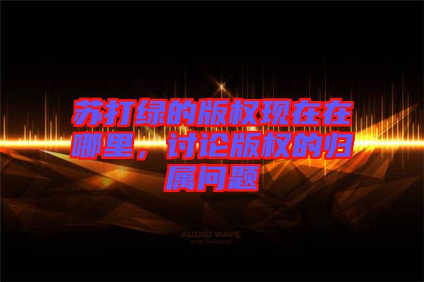 蘇打綠的版權現在在哪里，討論版權的歸屬問題