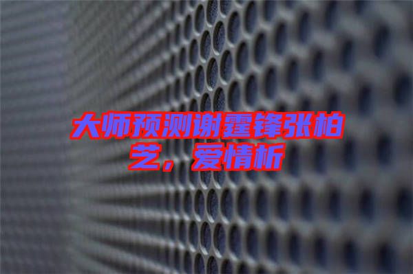 大師預測謝霆鋒張柏芝,愛情析