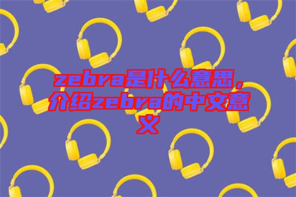 zebra是什么意思，介紹zebra的中文意義