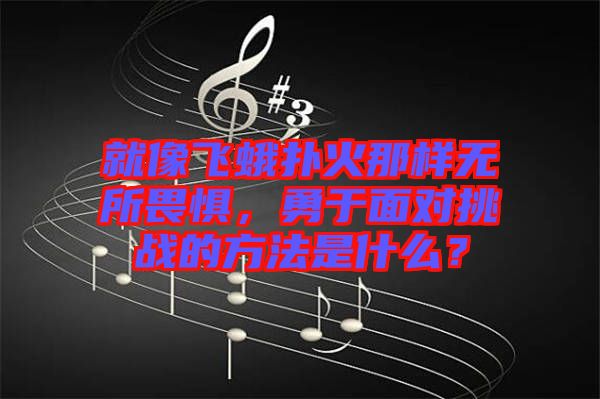 就像飛蛾撲火那樣無所畏懼，勇于面對挑戰的方法是什么？