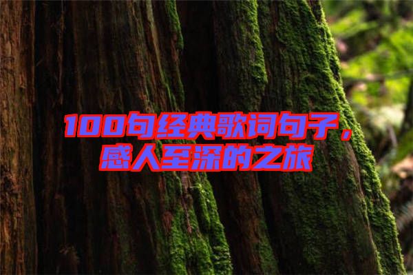 100句經典歌詞句子，感人至深的之旅