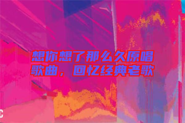 想你想了那么久原唱歌曲,回憶經典老歌