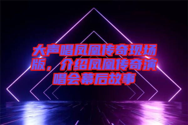 大聲唱鳳凰傳奇現場版,介紹鳳凰傳奇演唱會幕后故事