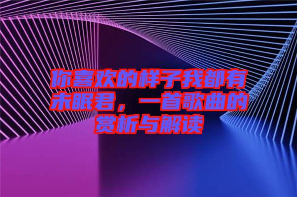 你喜歡的樣子我都有未眠君,一首歌曲的賞析與解讀