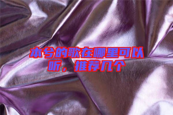 本兮的歌在哪里可以聽(tīng),推薦幾個(gè)