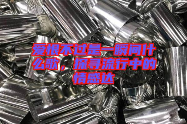 愛恨不過是一瞬間什么歌,探尋流行中的情感達(dá)