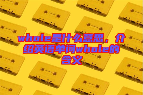 whole是什么意思,介紹英語單詞whole的含義