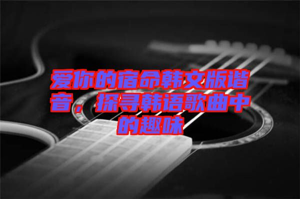 愛你的宿命韓文版諧音，探尋韓語歌曲中的趣味