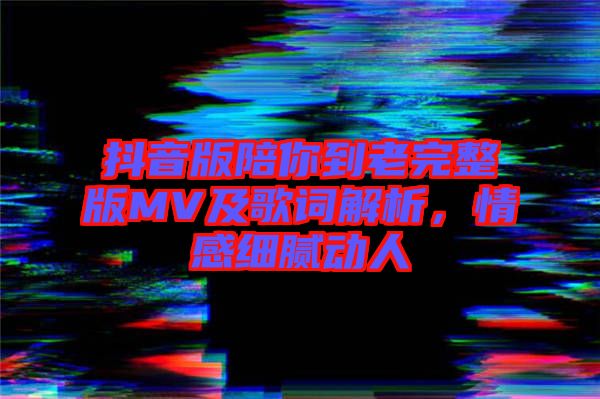抖音版陪你到老完整版MV及歌詞解析，情感細膩動人
