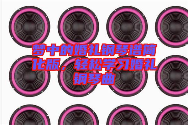 夢中的婚禮鋼琴譜簡化版，輕松學習婚禮鋼琴曲