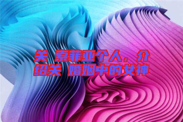 關(guān)喆索菲亞個(gè)人,介紹關(guān)喆婚姻中的女神