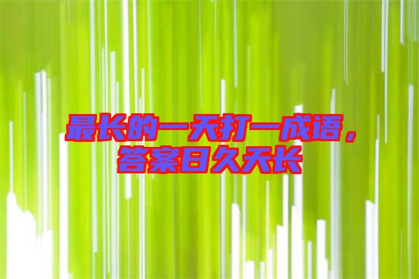 最長的一天打一成語,答案日久天長
