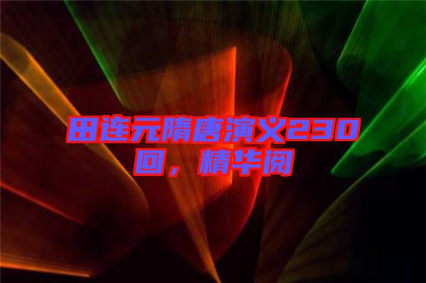 田連元隋唐演義230回,精華閱