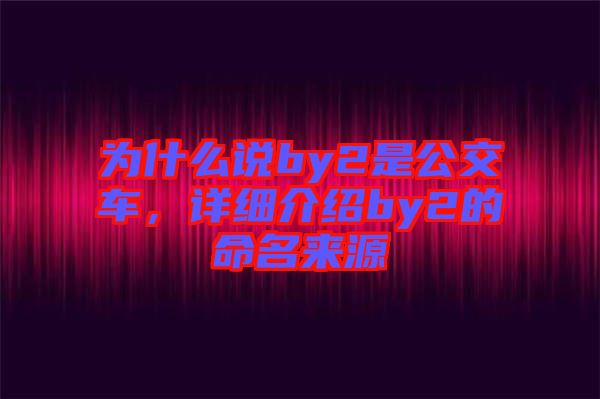 為什么說by2是公交車，詳細介紹by2的命名來源