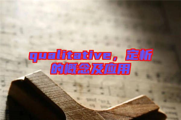 qualitative,定析的概念及應(yīng)用