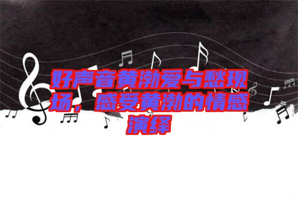 好聲音黃渤愛與愁現場,感受黃渤的情感演繹