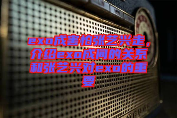 exo成害怕張藝興走，介紹exo成間的關系和張藝興對exo的重要