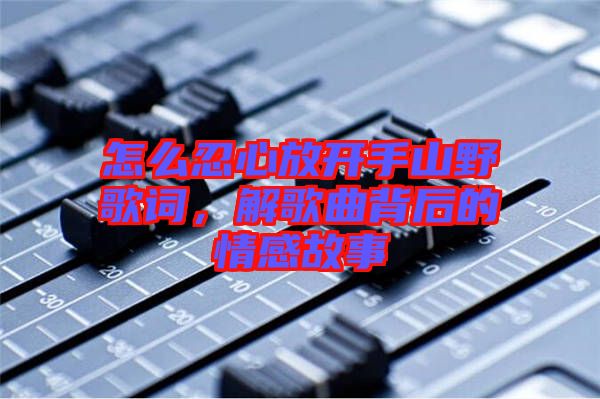 怎么忍心放開(kāi)手山野歌詞,解歌曲背后的情感故事