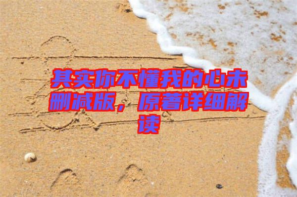 其實你不懂我的心未刪減版,原著詳細解讀