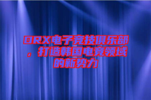 DRX電子競技俱樂部,打造韓國電競領域的新勢力