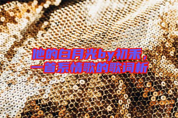 他的白月光by初禾,一首系情歌的歌詞析