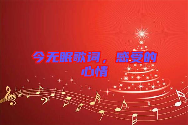 今無眠歌詞，感受的心情