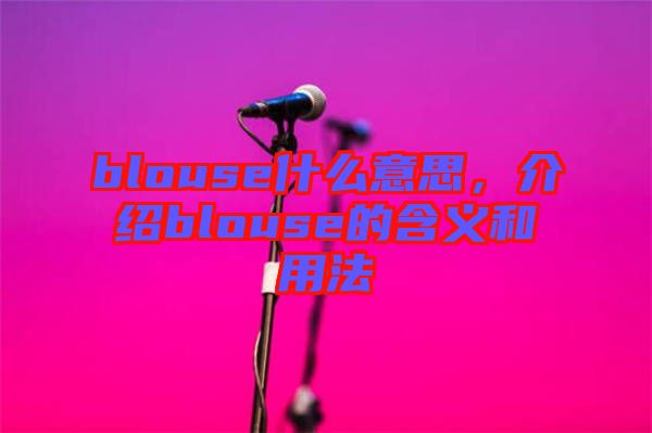 blouse什么意思,介紹blouse的含義和用法