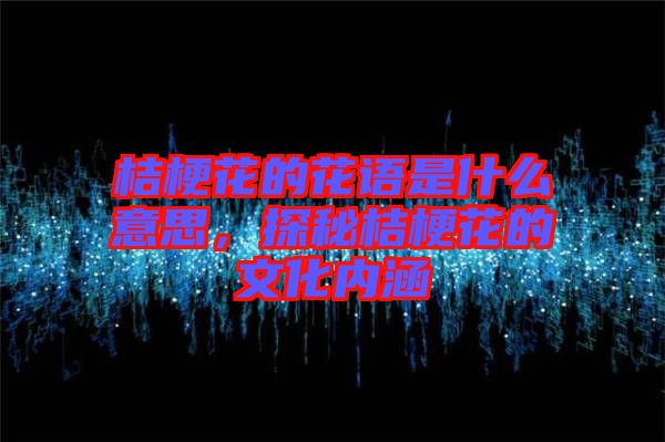 桔梗花的花語是什么意思,探秘桔梗花的文化內涵