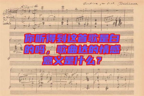 你聽得到這首歌是白的嗎,歌曲達的情感意義是什么?