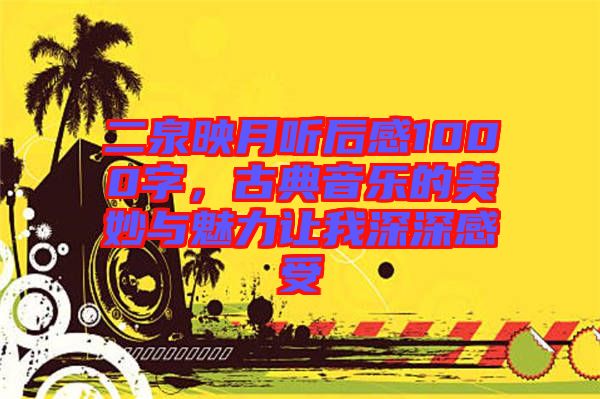 二泉映月聽后感1000字,古典音樂的美妙與魅力讓我深深感受
