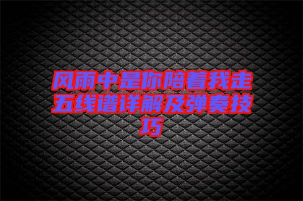 風雨中是你陪著我走五線譜詳解及彈奏技巧