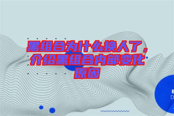 黑組合為什么換人了,介紹黑組合內部變化原因