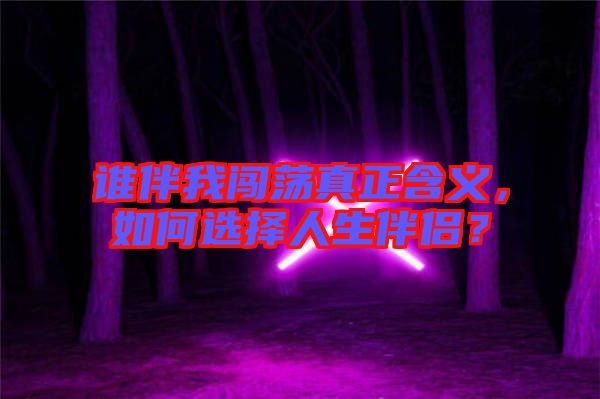 誰伴我闖蕩真正含義,如何選擇人生伴侶?