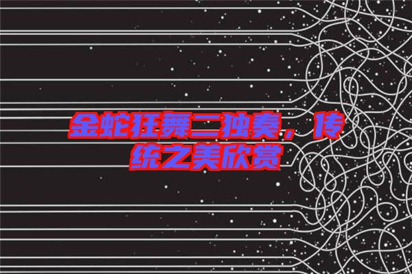 金蛇狂舞二獨(dú)奏,傳統(tǒng)之美欣賞