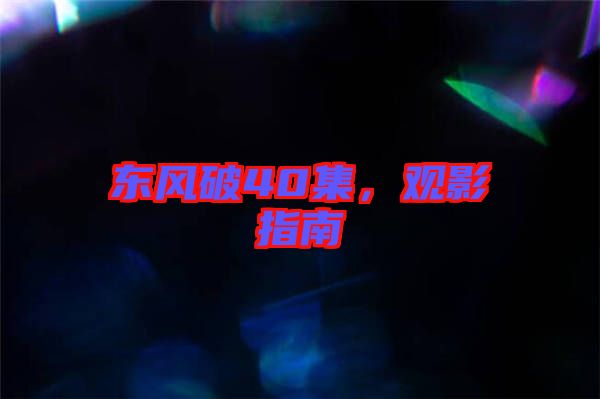 東風破40集，觀影指南