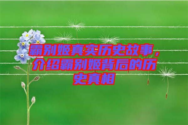 霸別姬真實歷史故事,介紹霸別姬背后的歷史真相