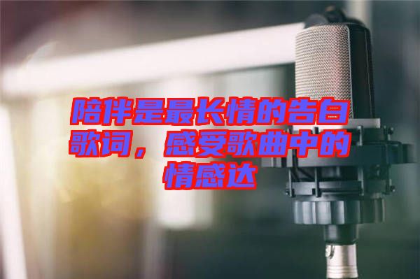 陪伴是最長情的告白歌詞,感受歌曲中的情感達